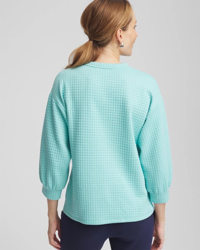 Zenergy Jacquard Bubble-Sleeve Top - image 3